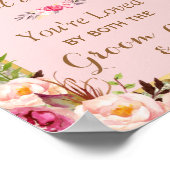 Poster Choisir un siège pas un côté | Floral rose Parties (Coin)