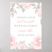 Poster Choisir un siège rose aquarelle Rose mariage vinta (Devant)