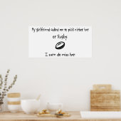 Poster Choisir une amie ou un rugby (Cuisine)