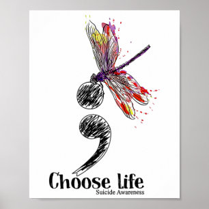 Poster Choisir une libellule colorée de sensibilisation a