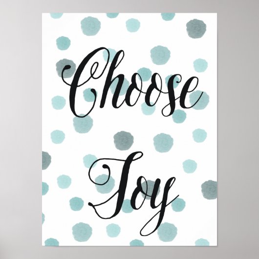Poster Choisissez des points d'aquarelle bleu Joy (Devant)