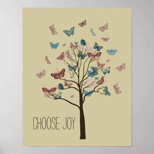Poster Choisissez l'arbre Joy Butterflies (Devant)
