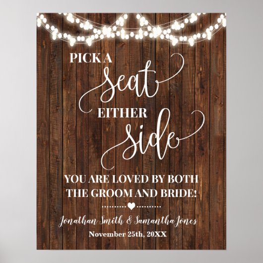 Poster Choisissez un siège de chaque côté de la cérémonie (Devant)