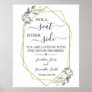 Poster Choisissez un siège de chaque côté mariage cérémon