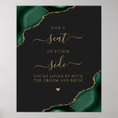 Poster Choisissez un siège Emerald Green Agate Gold Dark (Devant)