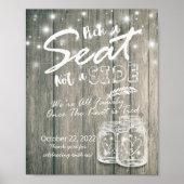 Poster Choisissez un siège et non un camp Mariage Panneau (Devant)