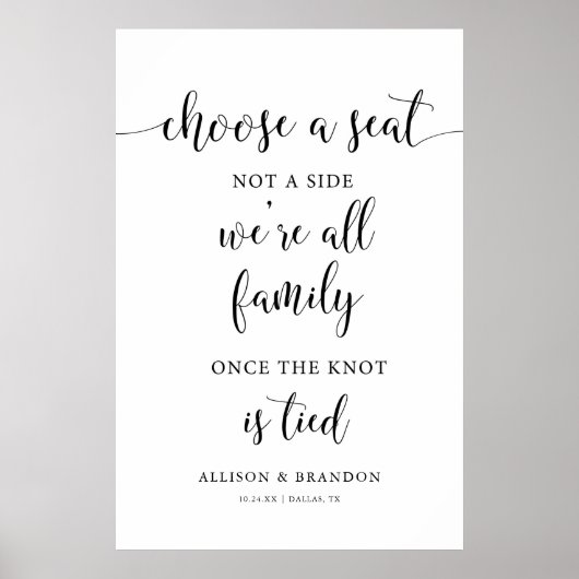 Poster Choisissez un siège et non un camp Panneau de plac (Devant)