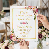 Poster Choisissez un siège pas un côté Floral Chic Mariag