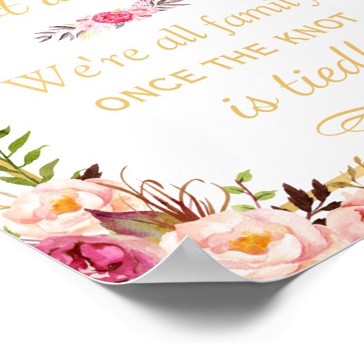 Poster Choisissez un siège pas un côté Floral Chic Mariag (Coin)