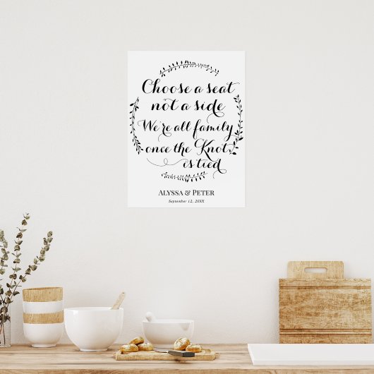 Poster Choisissez un siège, pas un panneau Mariage latéra (Cuisine)