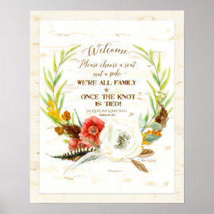 Poster Choisissez un siège Rustique BOHO Bohemian Wreath