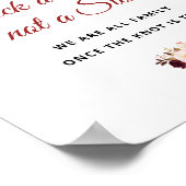 Poster Choisissez un siège signe mariage floral bordeaux  (Coin)