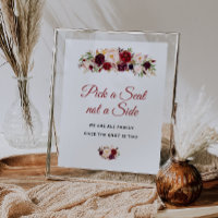 Choisissez un siège signe mariage floral bordeaux