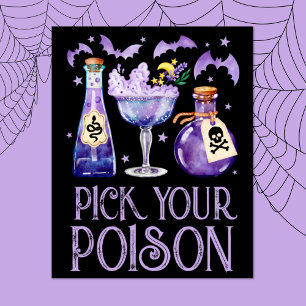 Poster Choisissez votre poison Halloween Cocktails Boisso
