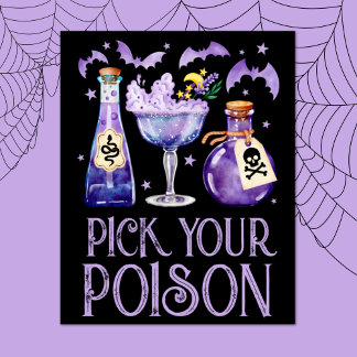 Poster Choisissez votre poison Halloween Cocktails Boisso