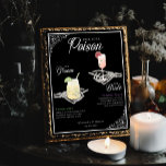 Poster Choisissez votre poison Skeleton Bride & Groom Coc<br><div class="desc">Rien ne crie "Je le fais !" comme un panneau de boisson gothique d'inspiration Halloween signé par un mariage. Préparez-vous à une fête d'une beauté effroyable comme nul autre avec notre squelette 'Til Death Do Us Part' & floral Halloween gothique thème marié et signature de marié boissons signe mariage gothique....</div>