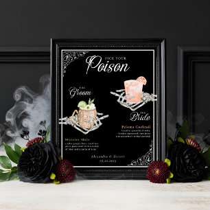 Poster Choisissez votre poison Skeleton Bride & Groom Coc