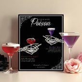 Poster Choisissez votre poison Squelette Mariage Cocktail