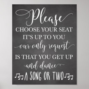 Poster Choisissez votre siège et votre Mariage de danse