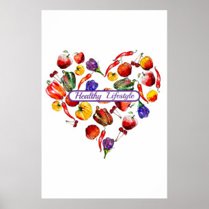 Poster Choix de mode de vie sain - Coeur
