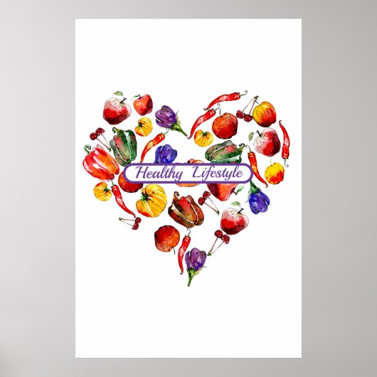 Poster Choix de mode de vie sain - Coeur (Devant)