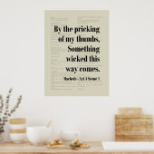 Poster Choix des pouces Macbeth Shakespeare Citation (Cuisine)