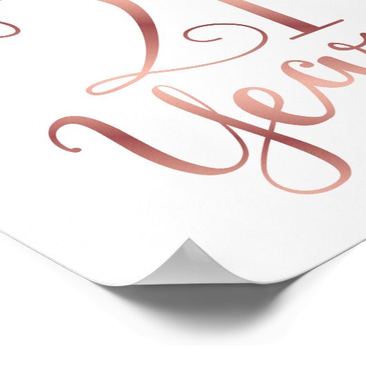 Poster CHOIX Rose Or CHEERS À 21 ANS Signer Imprimer (Coin)