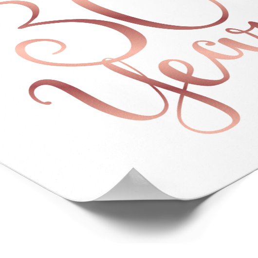 Poster CHOIX Rose Or CHEERS À 30 ANS Signer Imprimer (Coin)