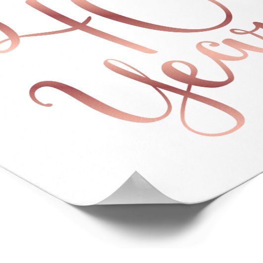 Poster CHOIX Rose Or CHEERS À 40 ANS Signer Imprimer (Coin)