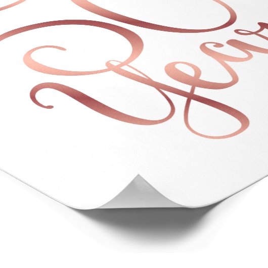 Poster CHOIX Rose Or CHEERS À 50 ANS Signer Imprimer (Coin)