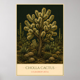 Poster Cholla Cactus – Vintage Botanical Illustration