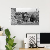 Poster Chômeurs et sans-abri 1938 (Bureau à domicile)