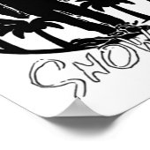 Poster Choppe Sunset Snowfall Noir Blanc Sticker (Coin)