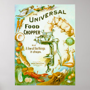 Poster Chopper alimentaire universel 1897
