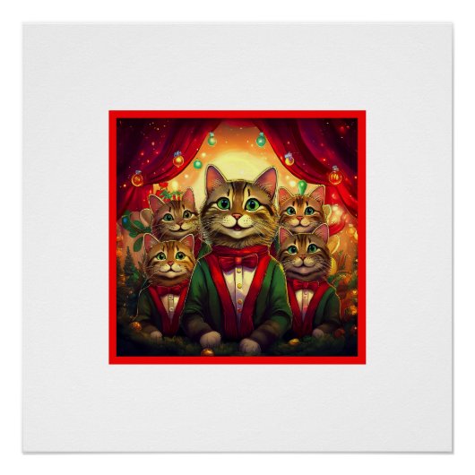Poster Chorale de Noël Tabby Cat (Devant)