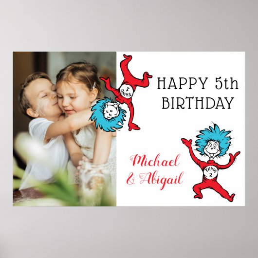 Poster Chose Une Chose Deux Jumeaux Anniversaire Ajouter  (Devant)