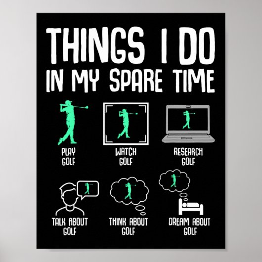 Poster Choses de golf que je fais pendant mon temps libre (Devant)