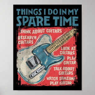 Poster Choses de guitare que je fais pendant mon temps li