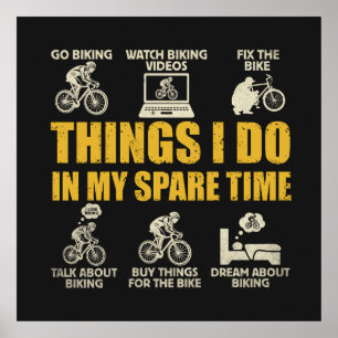 Poster Choses drôles de cyclisme que je fais à vélo penda