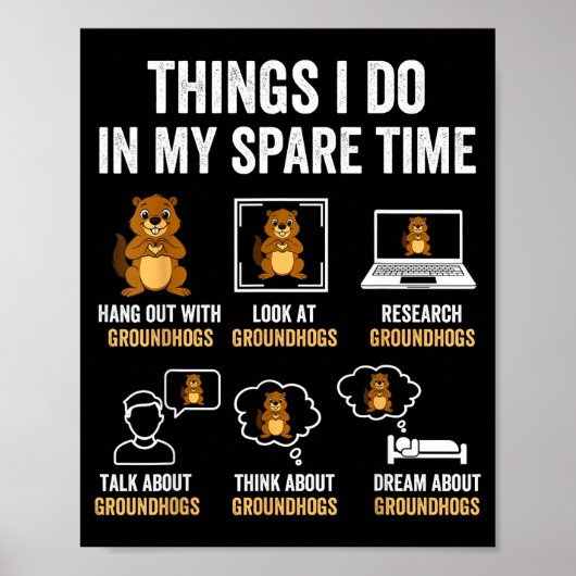 Poster Choses Drôles Que Je Fais Dans Mon Temps Libre Hum (Devant)