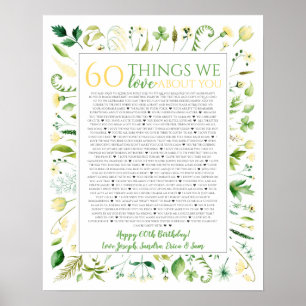 Poster choses florales jaunes on t'aime 50 ans
