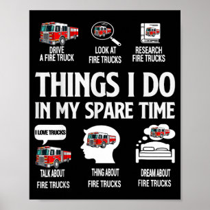 Poster Choses que je fais dans mon temps libre Camions de
