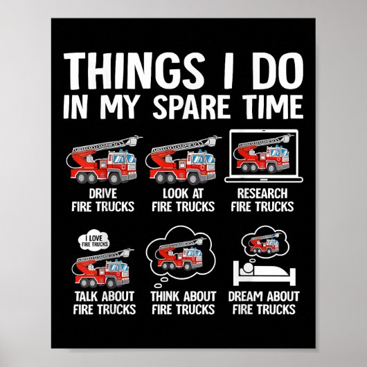 Poster Choses que je fais dans mon temps libre Camions de (Devant)