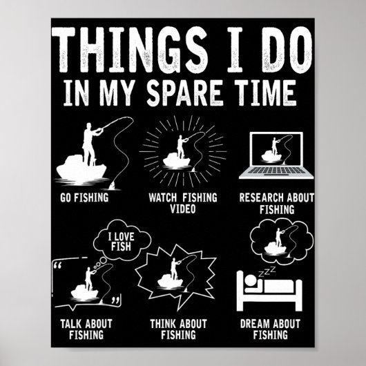 Poster Choses que je fais dans mon temps libre Canne à pê (Devant)