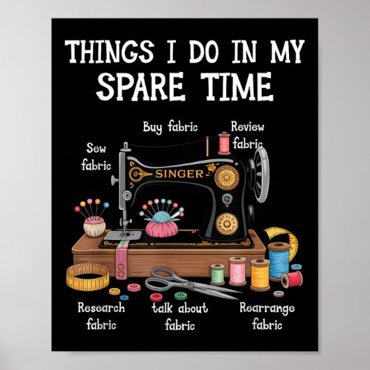 Poster Choses que je fais dans mon temps libre Machine à (Devant)