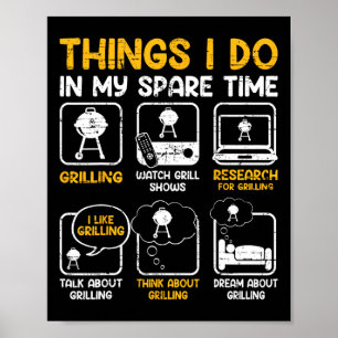 Poster Choses que je fais pendant mon temps libre - BBQ