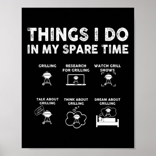 Poster Choses que je fais pendant mon temps libre Bbq Fun (Devant)