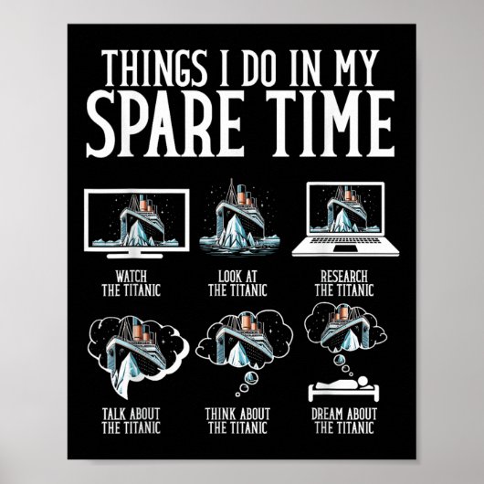 Poster Choses que je fais pendant mon temps libre Funny T (Devant)