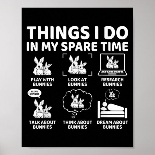 Poster Choses que je fais pendant mon temps libre Lapin d (Devant)