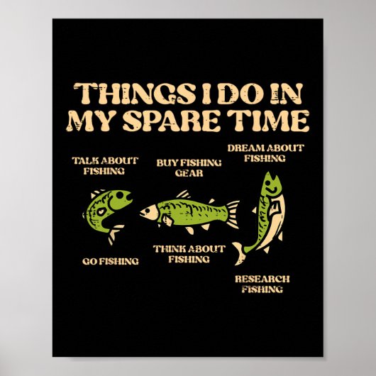 Poster Choses que je fais pendant mon temps libre Pêche d (Devant)